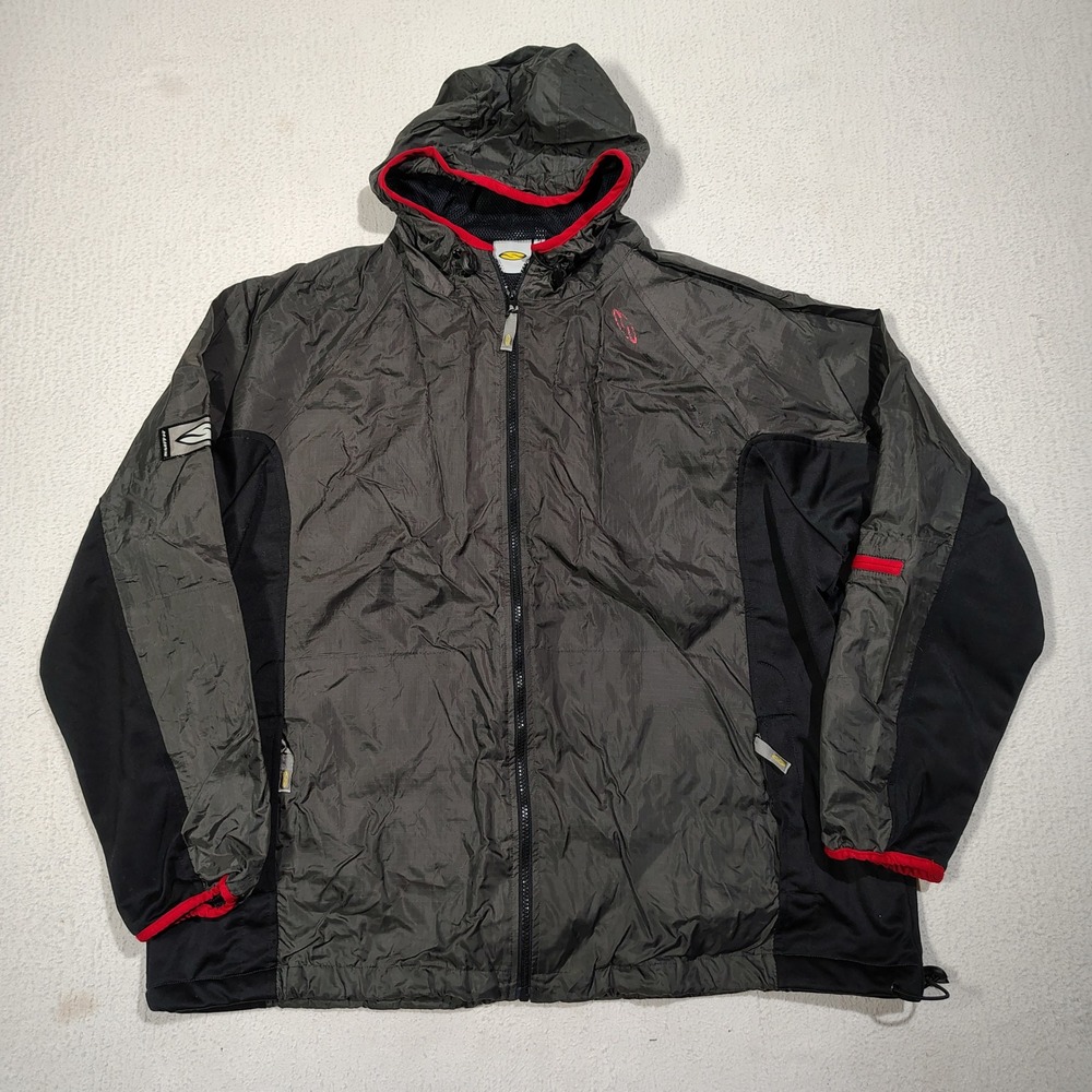 Smith Optics Jacket Mens XL Grey Black Nylon Hooded Mesh Lined Full Zip Ripstop